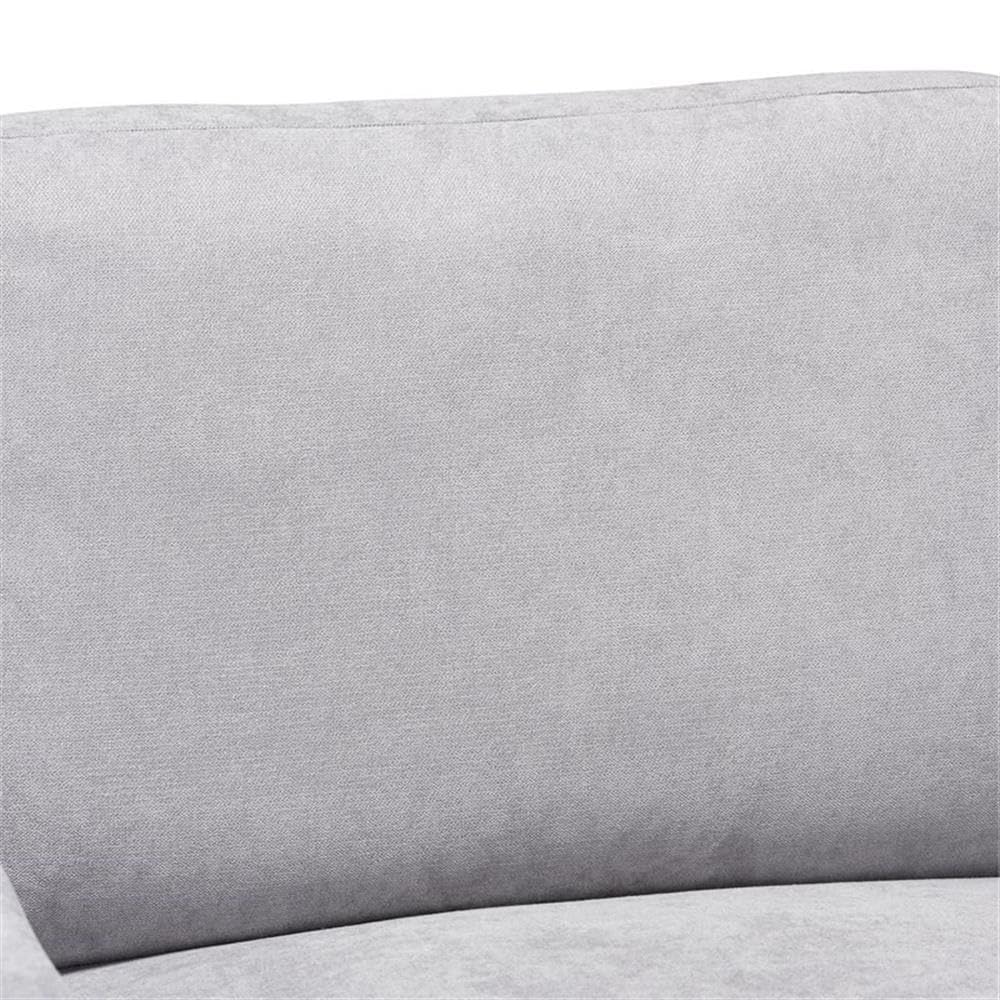 Baxton Studio Nevin Modern and Contemporary Light Grey Fabric Upholstered Sectional Sofa with Right Facing Chaise Fabric/Light Gray